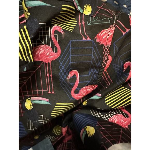 Brother Threads Men's Addicted to Summer Black Neon Flamingo Toucan Shirt M 0606 - Picture 3 of 8